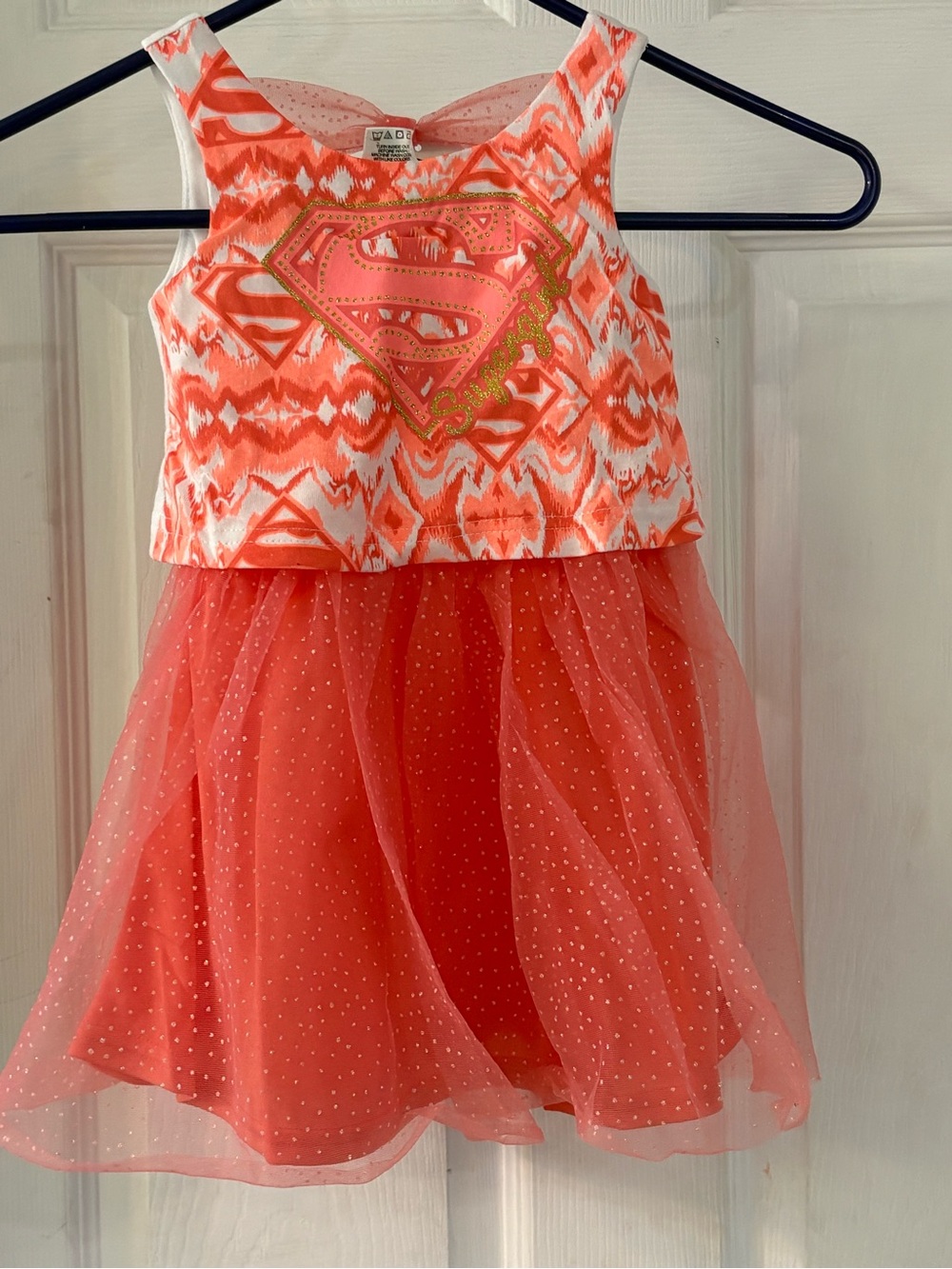 Girls' Coral Supergirl-Inspired Tulle Costume Dress